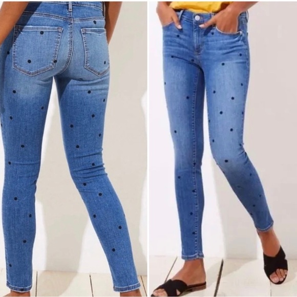 LOFT Denim - Loft Polka Dot Modern Skinny Jeans Size 10